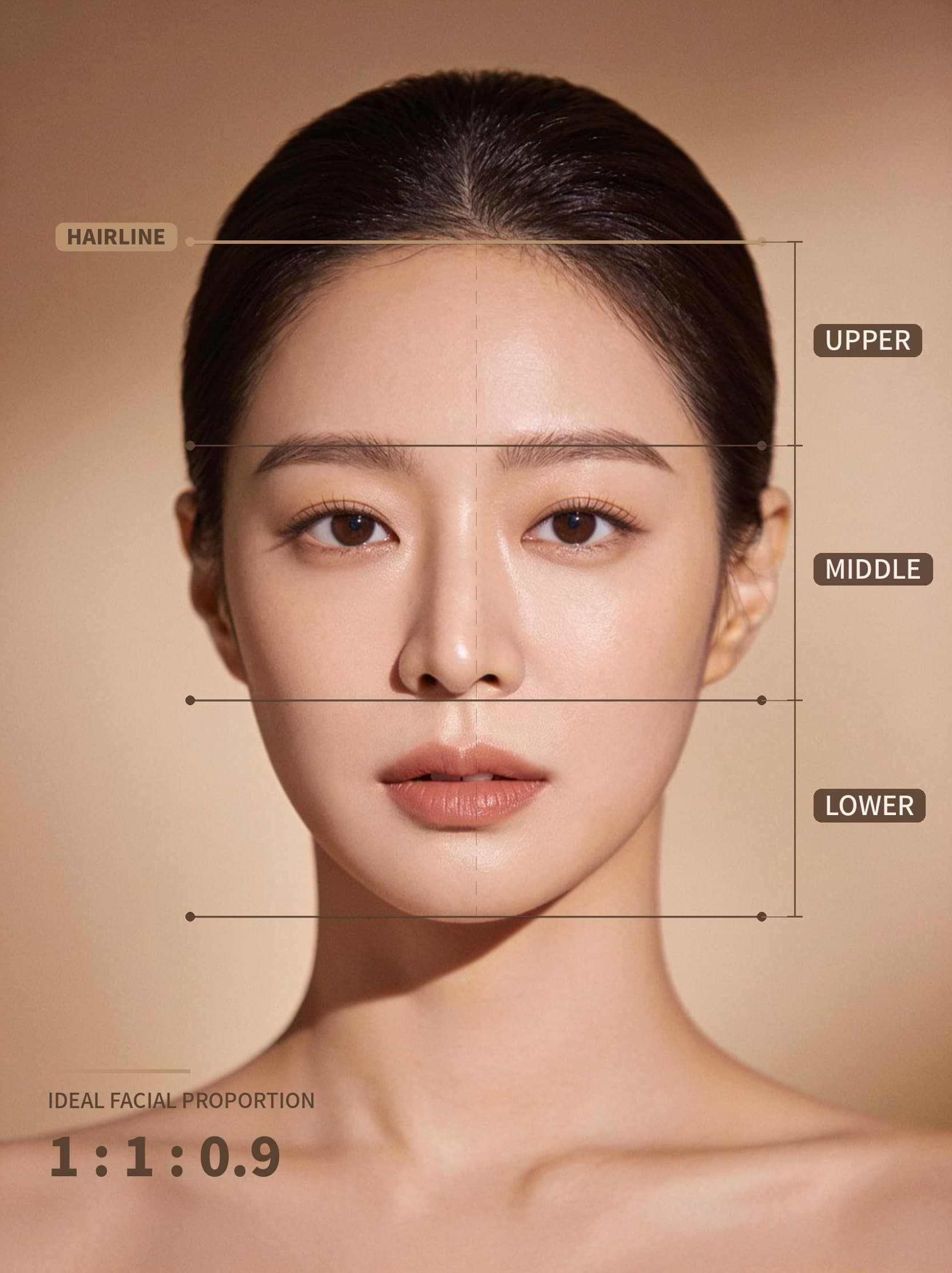이상적 얼굴 비율 분석 - 여성 모발선 디자인